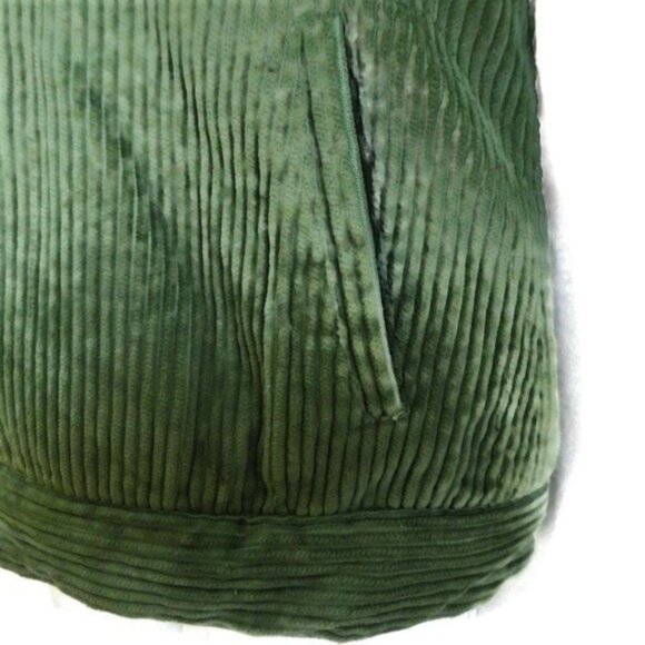 Vintage Big Chill Jacket Corduroy Sherpa 90s Button Snaps Green Pockets S - Picture 5 of 8